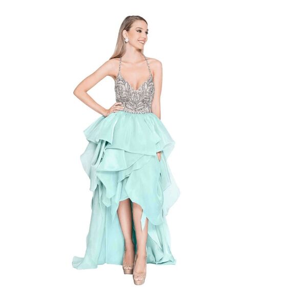 Terani 1811P5782CL Dress SIZE US4 $517 - Picture 1 of 10